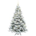 vidaXL Umelý vianočný stromček s 300 LED-i Biela 210 cm PE a PVC