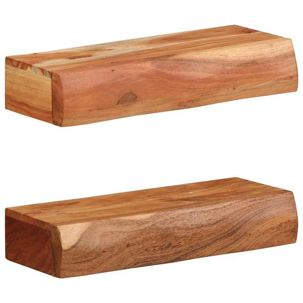 vidaXL Nástenné police 2 ks 40x17x8 cm, akáciový masív