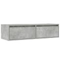 vidaXL TV skrinka s LED svetlami betónovo sivá 100X35,5x25 cm