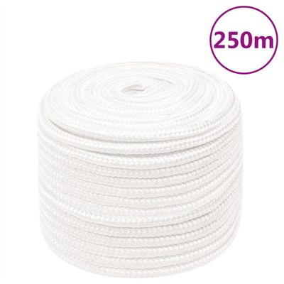 vidaXL Lodné lano biele 14 mm 250 m polypropylén
