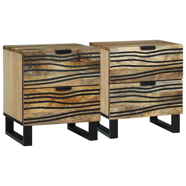 vidaXL Nočný stolík 2 pcs Prírodná 40 x 33 x 46 cm Kompozitné drevo