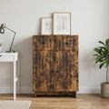 vidaXL Servírovacia skriňa Dymový dub 66 x 34,5 x 90 cm
