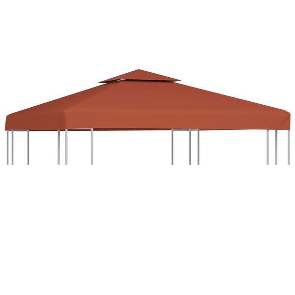 vidaXL Dvojitá strieška na altánok 310 g/m², 3x3 m, tehlová farba