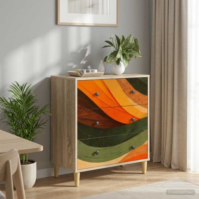 vidaXL Příborník BONN Retro vlnový motív 66 x 36,5 x 75 cm Sonoma