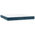 vidaXL Posteľný rám boxsping s matracom tmavomodrý 160x200 cm zamat