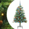 vidaXL Umelý vianočný stromček 150 LED Teplá biela PVC a kov Zelená