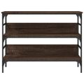 vidaXL Konzolový stolík hnedý dub 100x32x75 cm kompozitné drevo