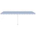 vidaXL Samostatne stojaca automatická markíza 600x350 cm modro-biela