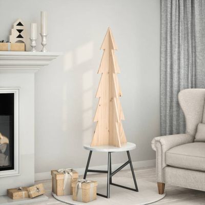 vidaXL Drevený vianočný stromček 112 cm masívna borovica