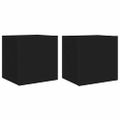 vidaXL TV nástenné skrinky s LED svetlami 2 ks čierne 40,5x35x40 cm