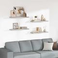 vidaXL Plávajúce nástenné police 4 ks betónové sivé 80x23,5x3,8 cm MDF