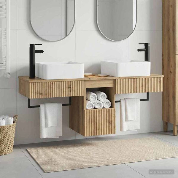 vidaXL Set kabinetov do kúpeľne 3 ks Dub artisan 53 x 35 x 39 cm