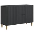 vidaXL Servírovacia skriňa Čierna 89 x 34,5 x 60 cm Kompozitné drevo
