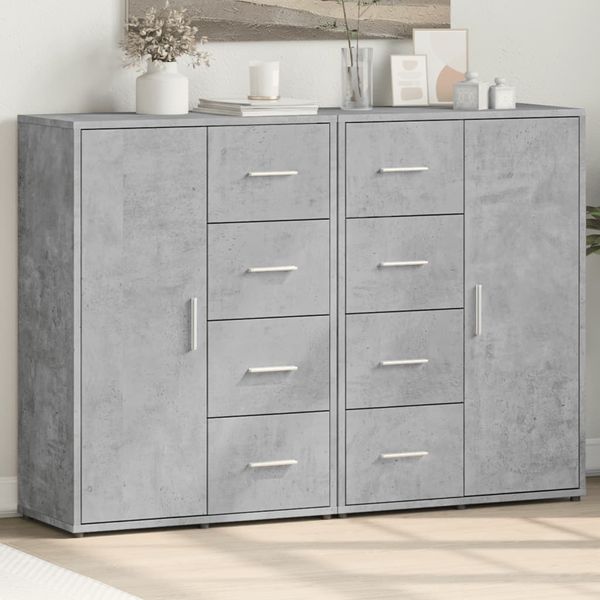 vidaXL Komody 2 ks betónovosivé 60x31x84 cm kompozitné drevo
