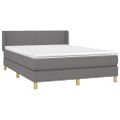 vidaXL Boxspring posteľ s matracom tmavosivá 140x200 cm látka