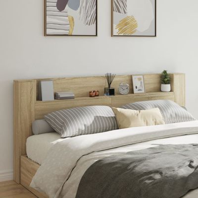 vidaXL Skrinka na čelo postele s LED dub sonoma 220x16,5x103,5 cm