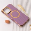 Kruhové Glam Mag puzdro pre iPhone 14 Pro 6,1" fialové