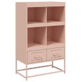 vidaXL Vysoká skrinka ružová 68x39x111,5 oceľ