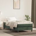 vidaXL Matrac s taštičkovými pružinami stredná tvrdosť tmavozelený 90x200x20 cm zamat