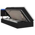 vidaXL LED úložná posteľ s matracom Čierna 100 x 200 cm Látka