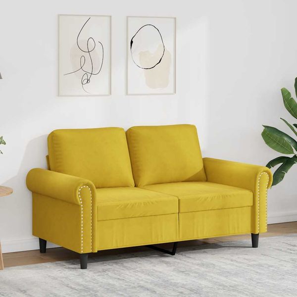 vidaXL 2-miestna pohovka žltá 120 cm zamat