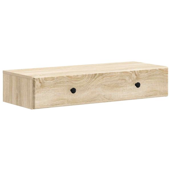 vidaXL Nástenný bočný stôl Dub sonoma 87,5 x 34,5 x 17 cm