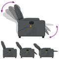 vidaXL Elektrické masážne sklápacie kreslo sivé umelá koža