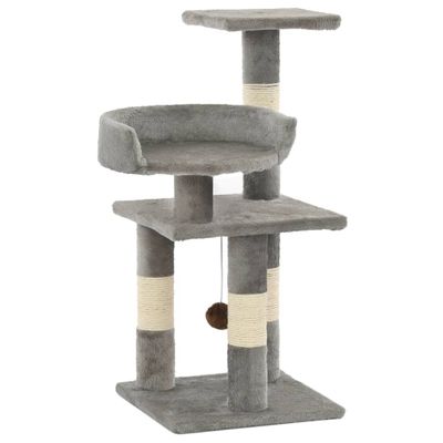 vidaXL Škrabadlo pre mačky so sisalovými stĺpikmi 65 cm sivé