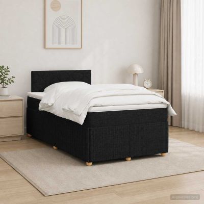 vidaXL Posteľ boxspring s matracom Čierna 120 x 200 cm Látka