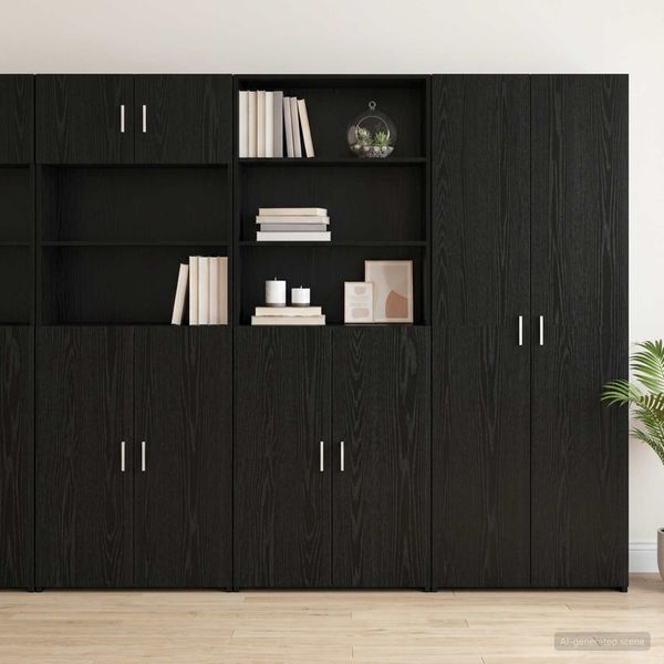vidaXL Highboard Čierny dub 70 x 42,5 x 185 cm Kompozitné drevo