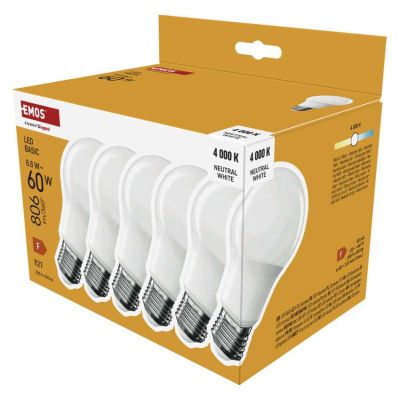 LED žiarovka Basic A60 / E27 / 8,8 W (60 W) / 806 lm / Neutrálna biela