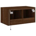 vidaXL TV nástenná skrinka s LED svetlami hnedý dub 60x35x31 cm