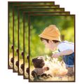 vidaXL Fotorámiky na stenu alebo stôl 5 ks bronzové 29,7x42 cm MDF