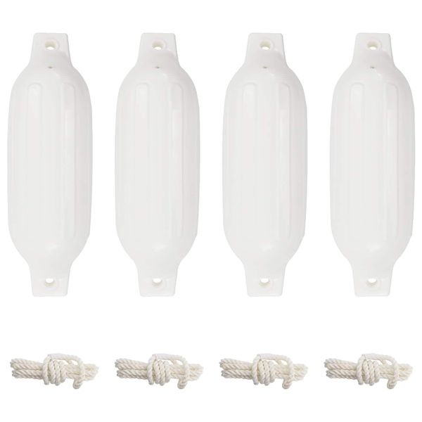 vidaXL Lodný nárazník 4 ks, biely Ø 11x40 cm, PVC