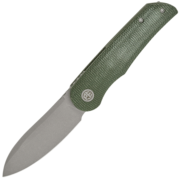 Petrified Fish PFE16GRMGAW El Camino vreckový nôž 8 cm, Gray Stonewash, zelená, Micarta