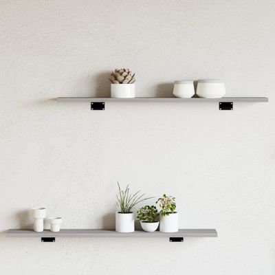 vidaXL Nástenné police 4 ks sivé sonoma 80x10x1,5 cm kompozitné drevo