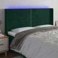 vidaXL Čelo postele s LED tmavozelené 183x16x118/128 cm zamat