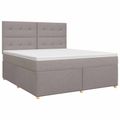 vidaXL Posteľ boxspring s matracom Sivohnedá 180 x 200 cm Látka