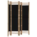 vidaXL Skladací 4-panelový paraván 160 cm bambus a plátno