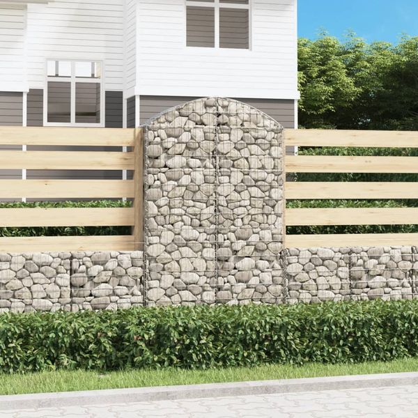 vidaXL Oblúkový gabionový kôš 100x30x160/180 cm pozinkované železo