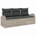 vidaXL Súprava záhradných pohoviek 3 pcs Svetlosivá Poly ratan
