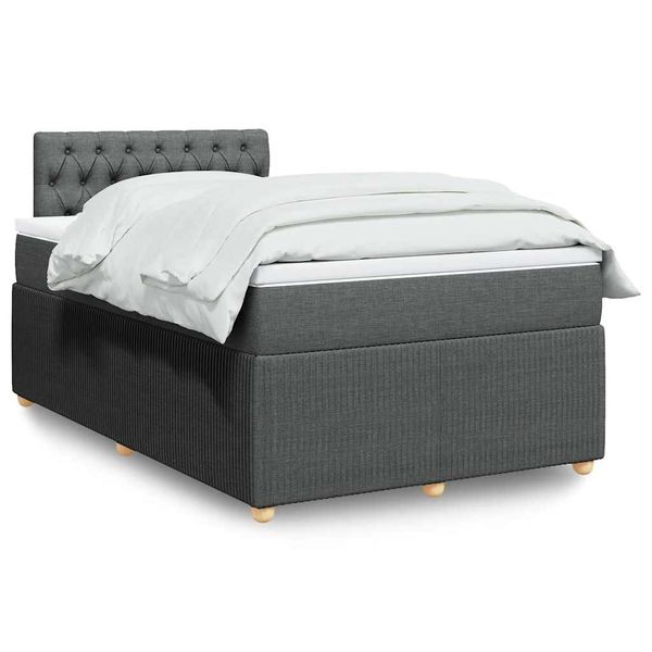 vidaXL Boxspring posteľ s matracom tmavosivý 120x200 cm látka