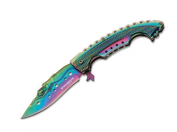 Magnum 01LG318 Rainbow Mermaid vreckový nôž 9,5 cm, dúhová, oceľ