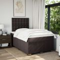 vidaXL Boxspring posteľ s matracom tmavohnedá 120x190 cm látka