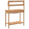 vidaXL Stôl na presádzanie s umývadlom hnedý 147,5x44x139,5 cm jedľa