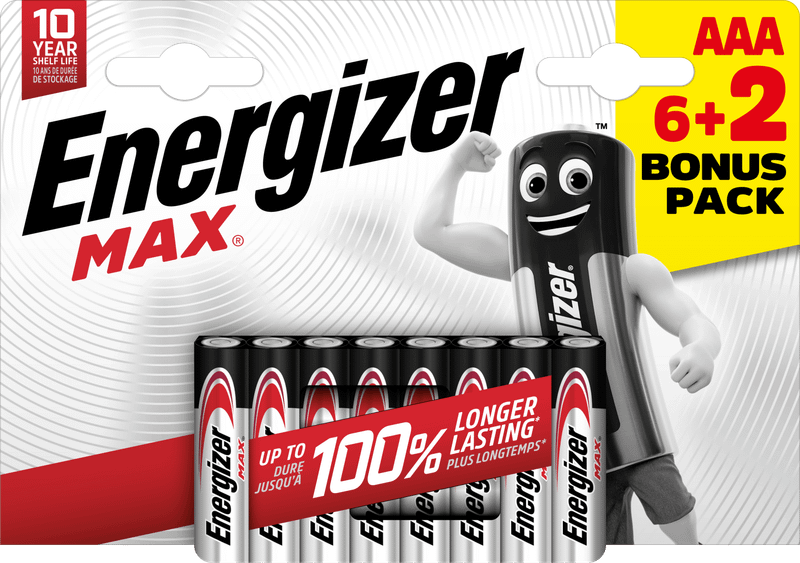 Energizer Max AAA alkalické batérie 8ks (6+2) E303326400