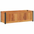 vidaXL Záhradný kvetináč 80x30x27,5 cm masívna akácia a oceľ