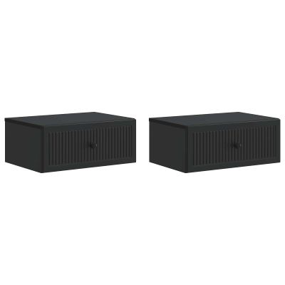 vidaXL Nočný stolík 2 pcs Čierna 49 x 34,5 x 20 cm Kompozitné drevo