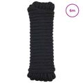 vidaXL Lano na čln 12 mm 6 m Čierna Polyester