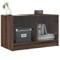 vidaXL TV skrinka so sklenenými dvierkami hnedý dub 68x37x42 cm